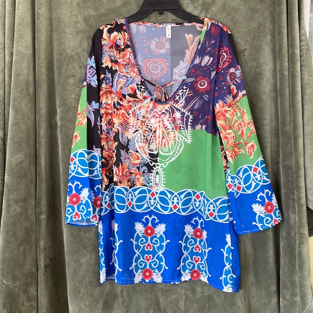 Multicolour Bathing Suit Coverup XL